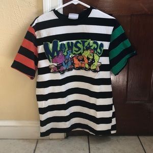 Space Jam movie monsters striped tee